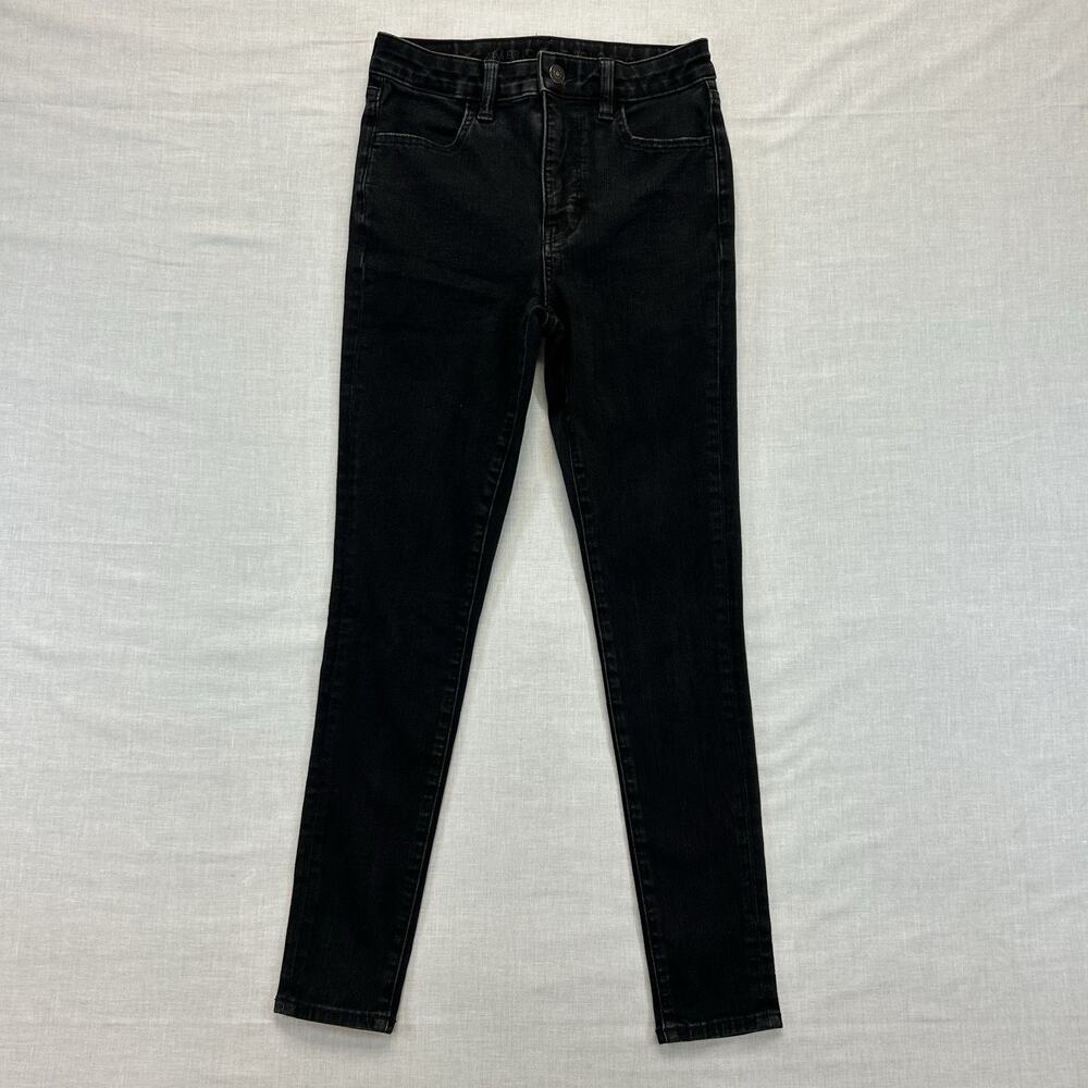 American Eagle The Dream Jean Super HI-Rise Jegging Womens 2 Black Denim Jeans